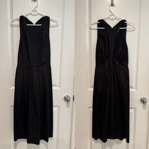 Agnès b. Paris Black Sleeveless Midi Dress Size 36 Minimalist